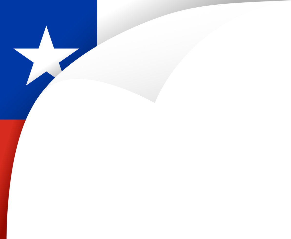 Chile flag wave isolated on png or transparent background