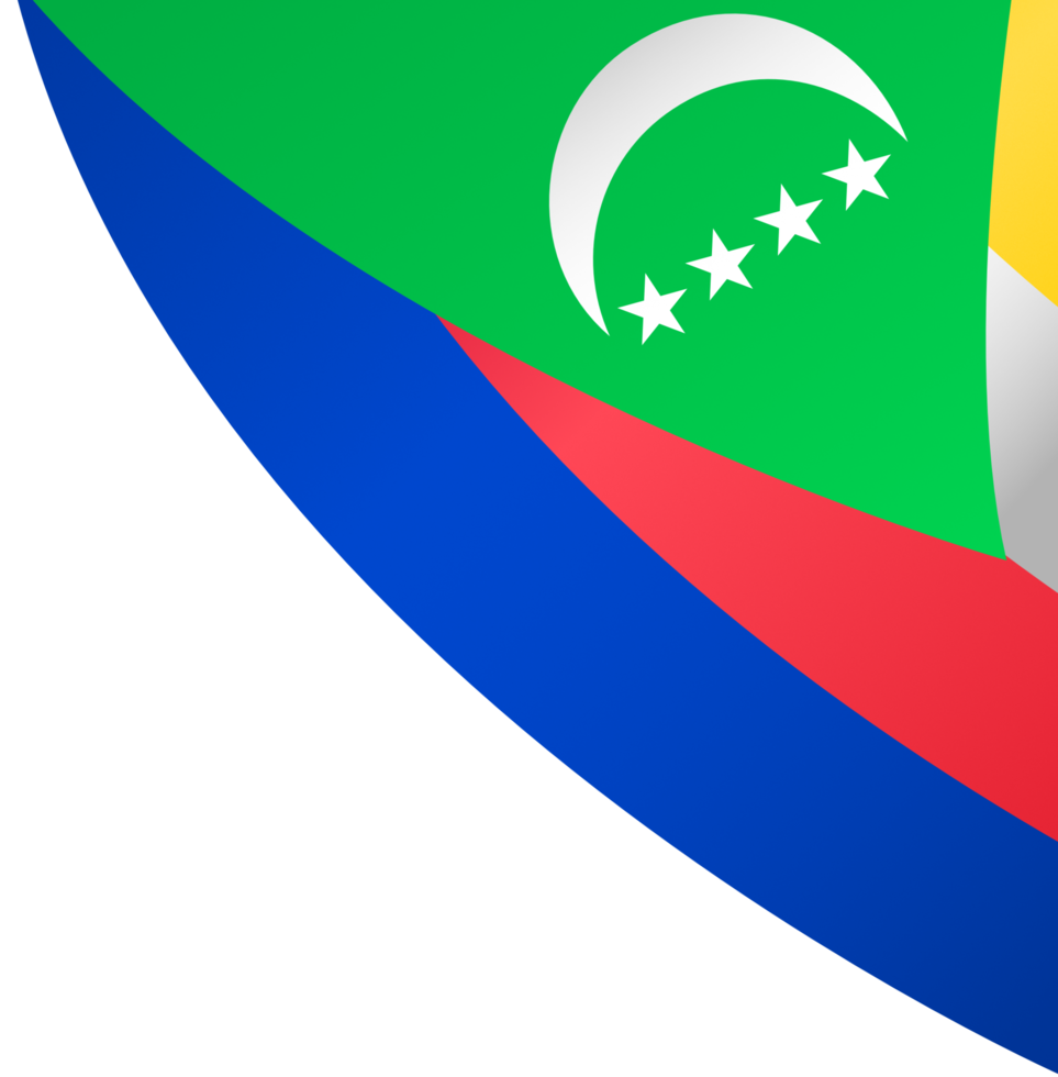 Comoros flag wave isolated on png or transparent background