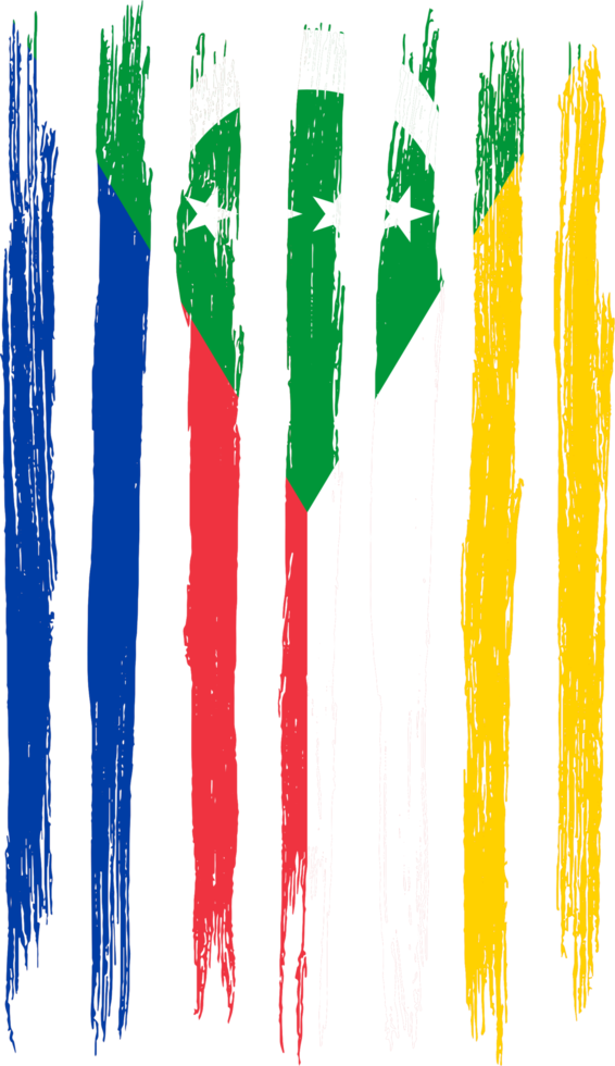 Comoros flag with brush paint textured isolated  on png or transparent background