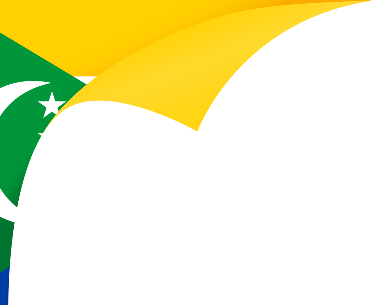 Comoros flag wave isolated on png or transparent background
