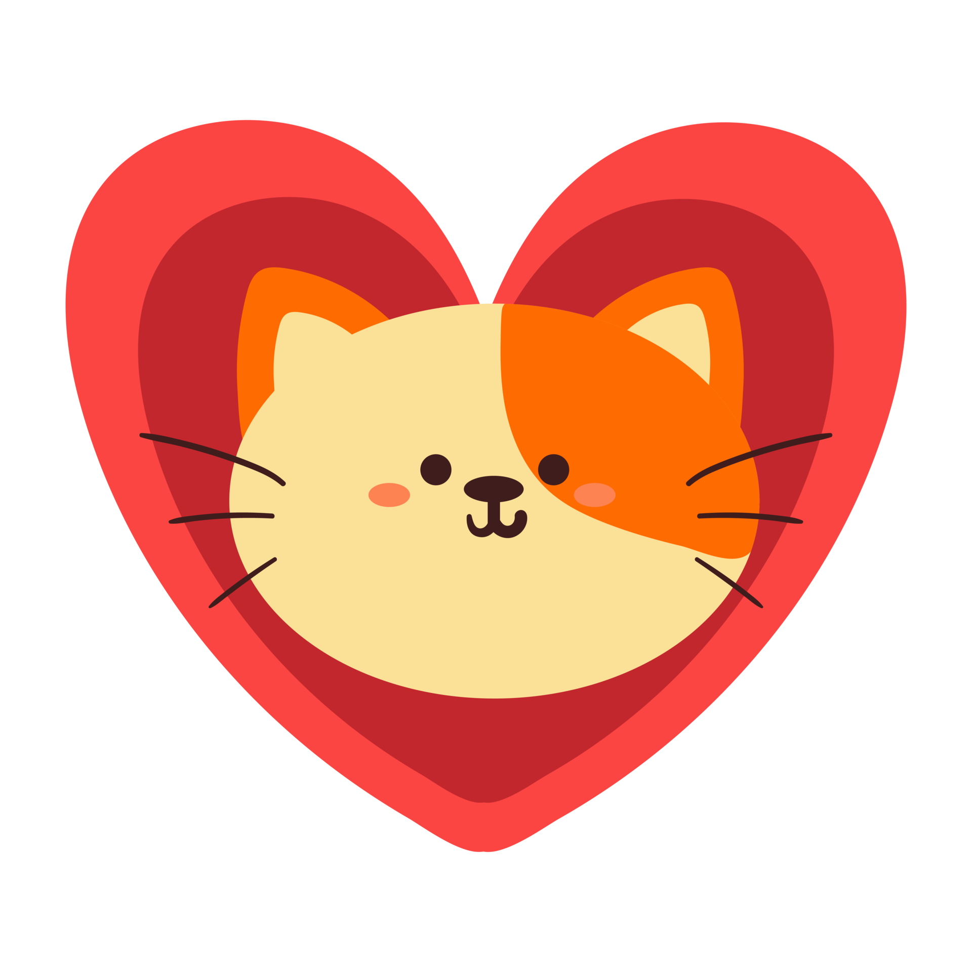 cute cartoon cat inside a heart 20389423 PNG