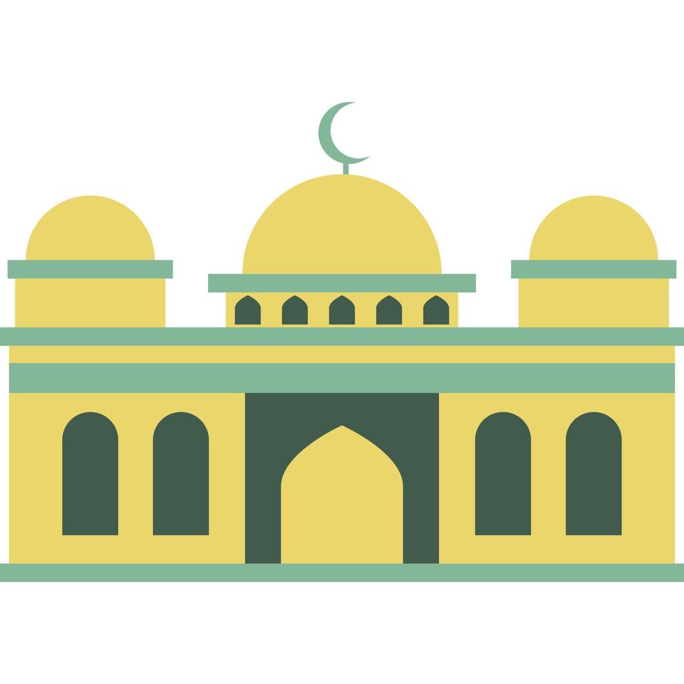 Illustration vector graphic design Modern Flat Elegant Islamic Mosque Building, Suitable for Diagrams, Map, Infographics, Illustration, And Other Graphic Related Assets