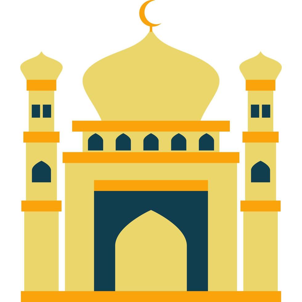 Illustration vector graphic design Modern Flat Elegant Islamic Mosque Building, Suitable for Diagrams, Map, Infographics, Illustration, And Other Graphic Related Assets