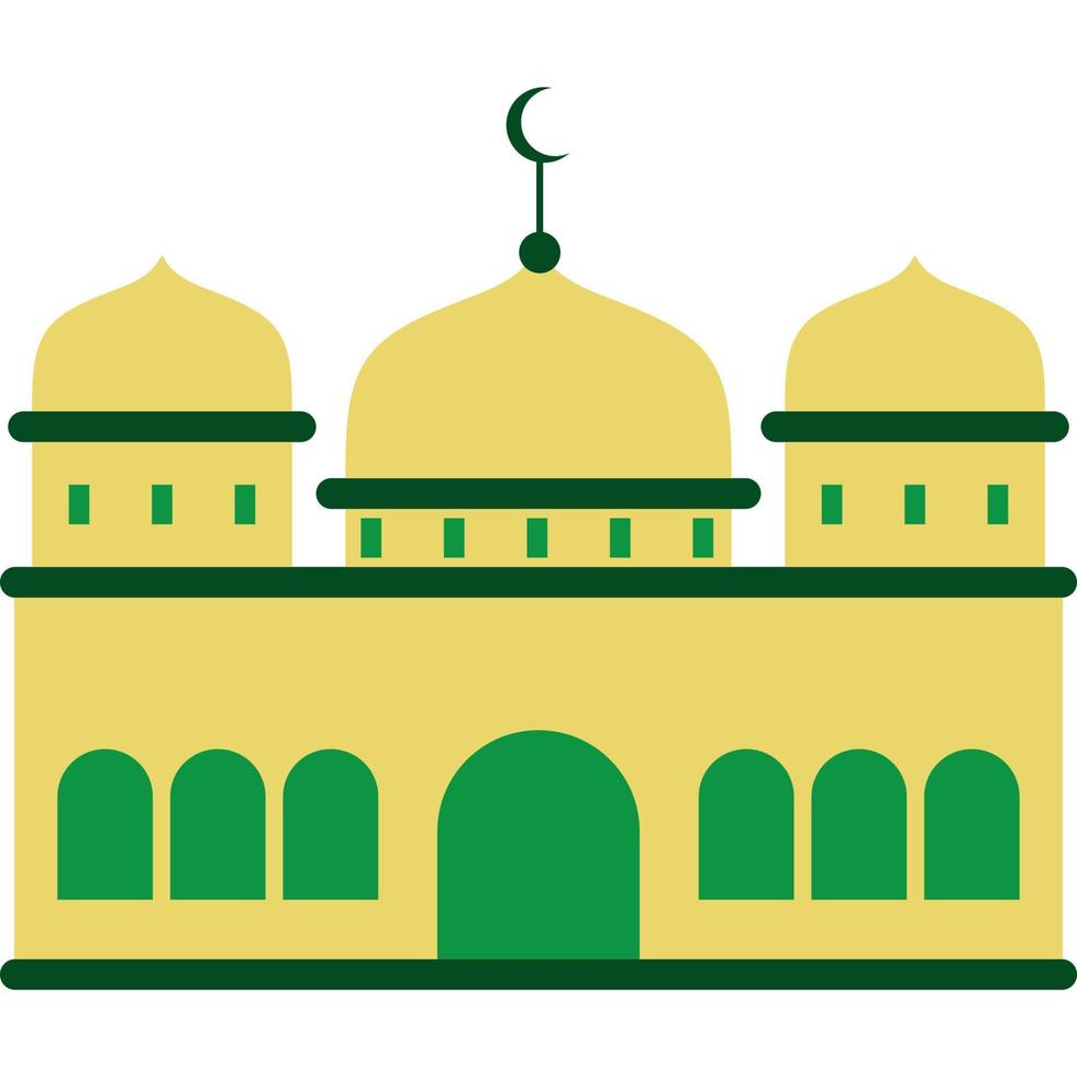 Illustration vector graphic design Modern Flat Elegant Islamic Mosque Building, Suitable for Diagrams, Map, Infographics, Illustration, And Other Graphic Related Assets