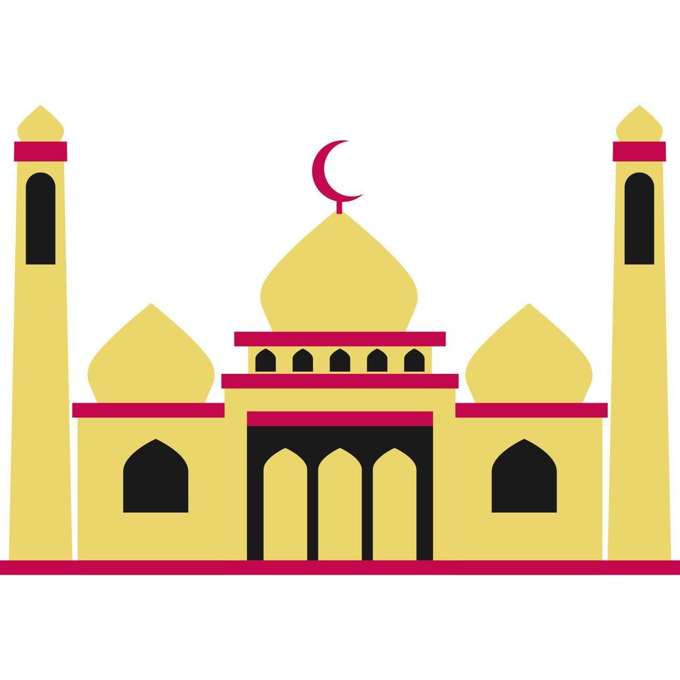 Illustration vector graphic design Modern Flat Elegant Islamic Mosque Building, Suitable for Diagrams, Map, Infographics, Illustration, And Other Graphic Related Assets