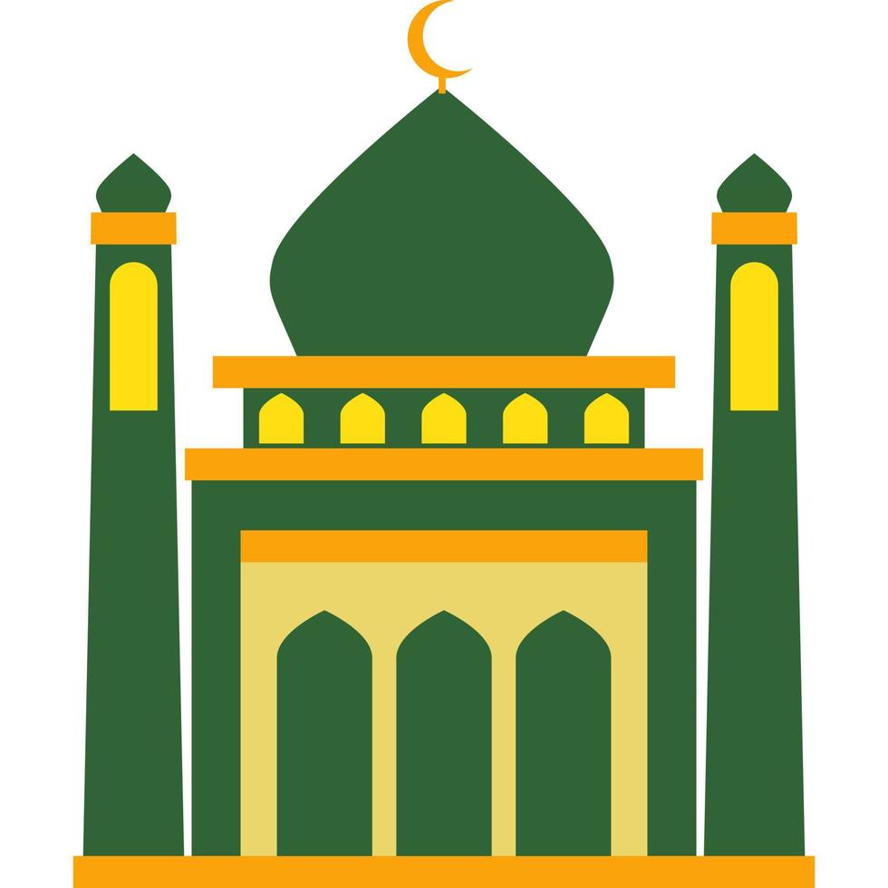 Illustration vector graphic design Modern Flat Elegant Islamic Mosque Building, Suitable for Diagrams, Map, Infographics, Illustration, And Other Graphic Related Assets