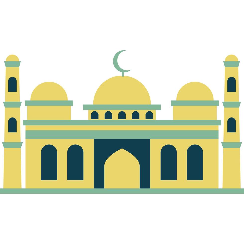Illustration vector graphic design Modern Flat Elegant Islamic Mosque Building, Suitable for Diagrams, Map, Infographics, Illustration, And Other Graphic Related Assets
