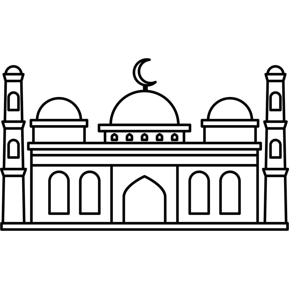 Illustration vector graphic design hand drawing style of muslim mosque
