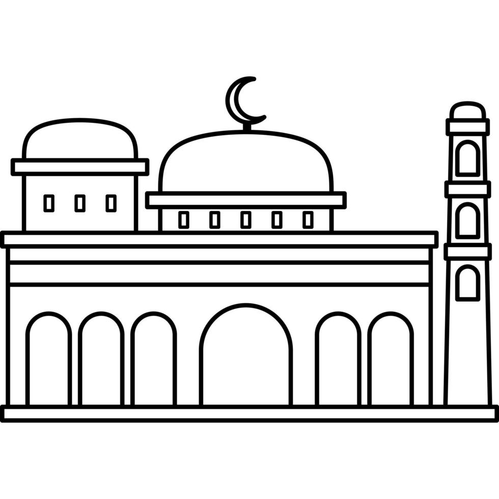 Illustration vector graphic design hand drawing style of muslim mosque