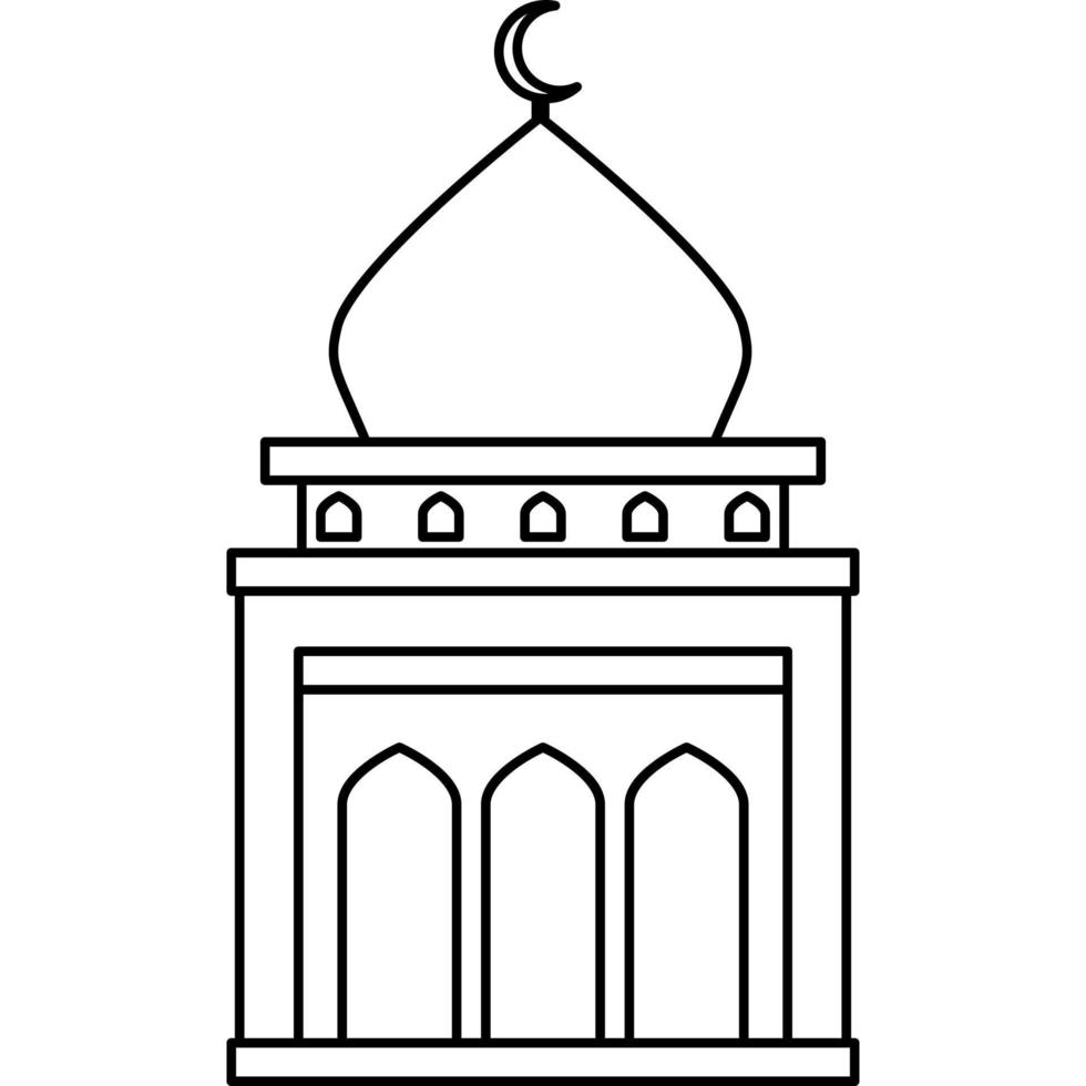 ilustración vector gráfico diseño mano dibujo estilo de musulmán mezquita