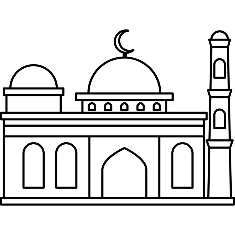 Illustration vector graphic design hand drawing style of muslim mosque