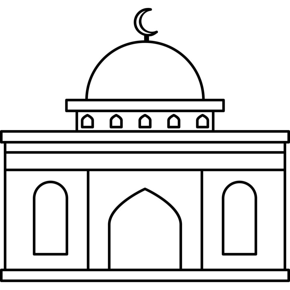 Illustration vector graphic design hand drawing style of muslim mosque