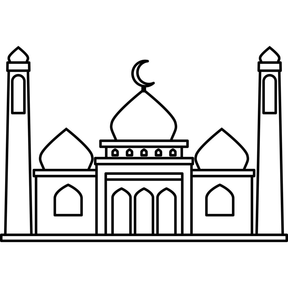 Illustration vector graphic design hand drawing style of muslim mosque