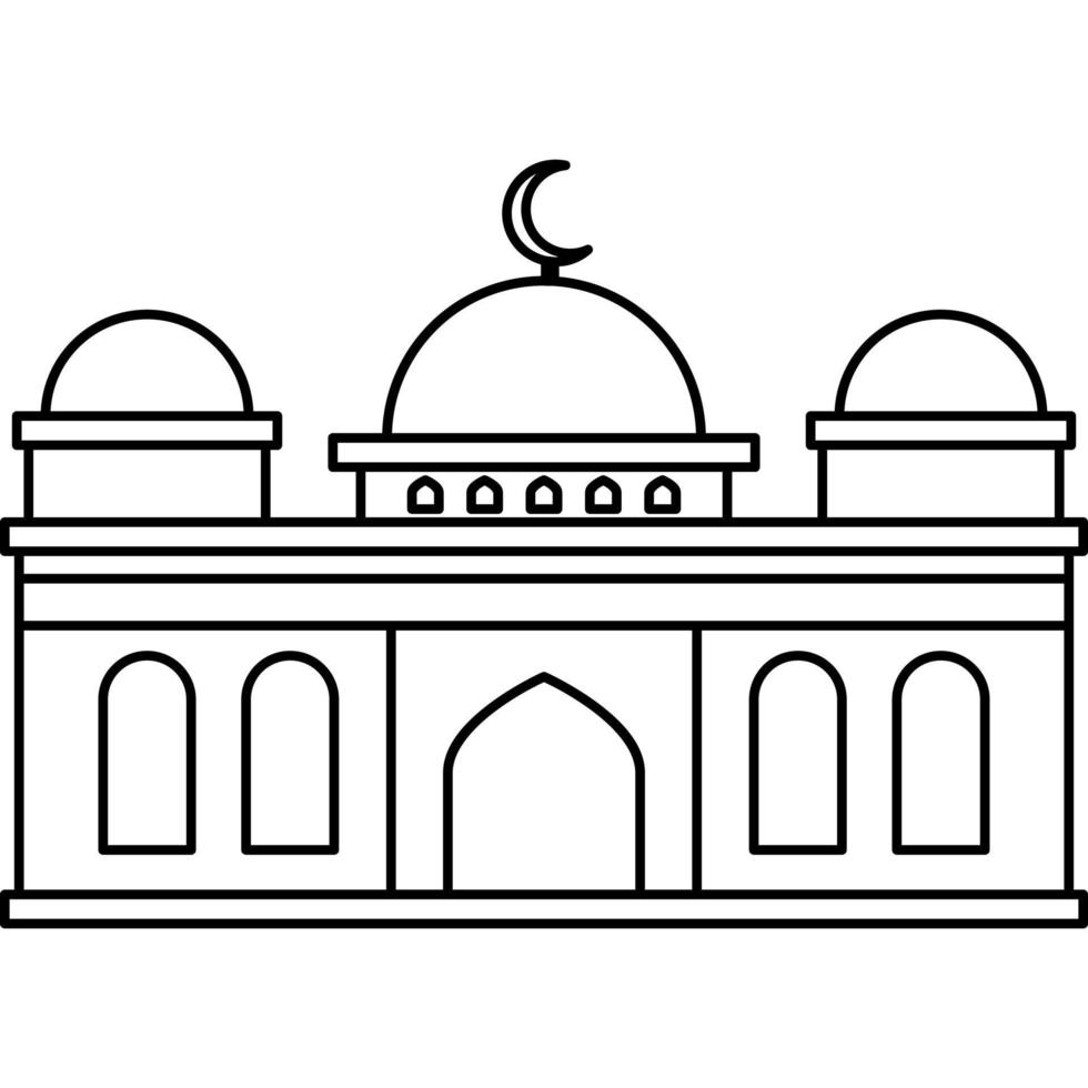 Illustration vector graphic design hand drawing style of muslim mosque