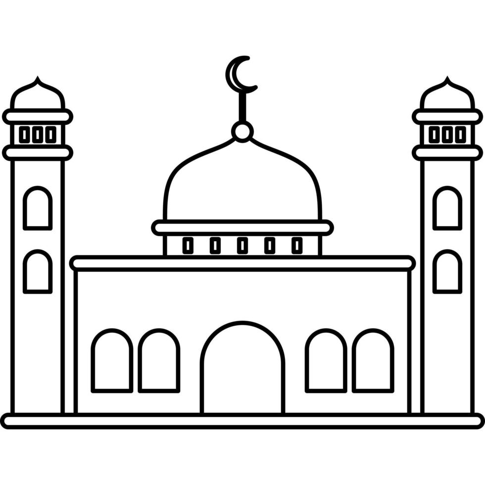 Illustration vector graphic design hand drawing style of muslim mosque