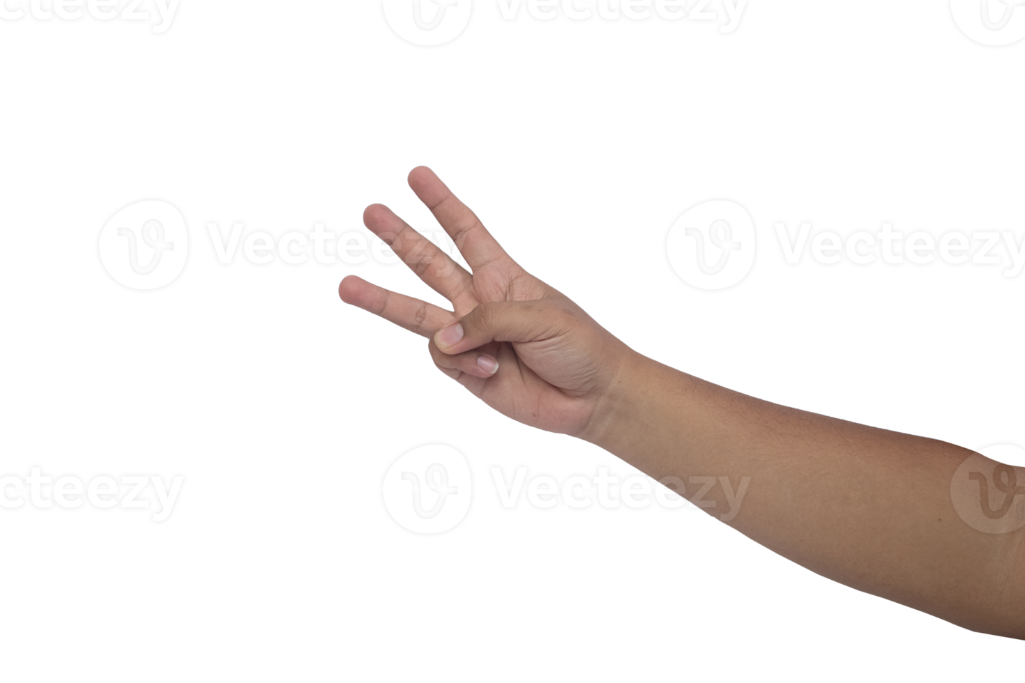 hand gesture of an asian man using the number three symbol png