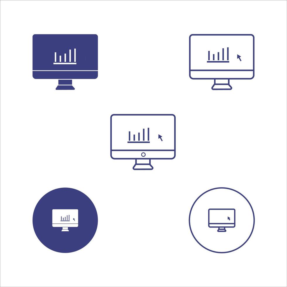 Data science line icon set. Included icons as big data,Computer monitor icon. Flat PC symbol. Vector illustration graph, AI, application, graph plotting, graph relation