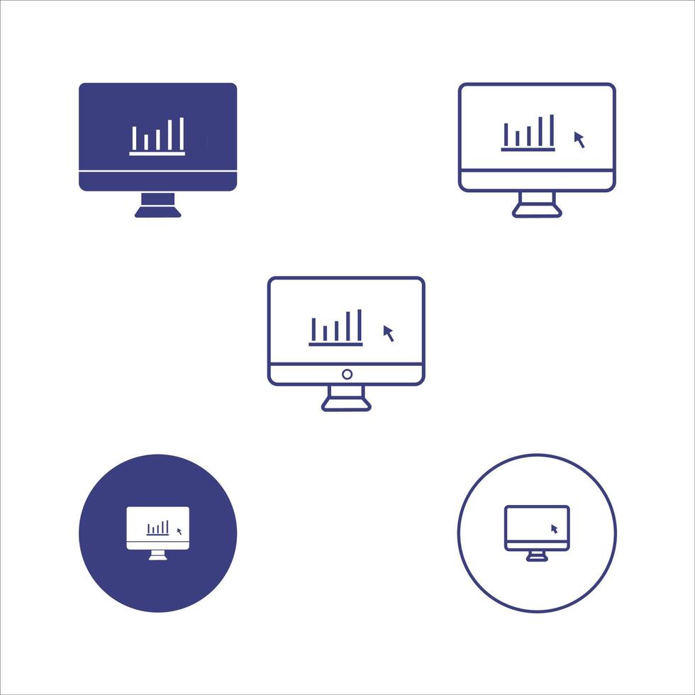 datos Ciencias línea icono colocar. incluido íconos como grande datos, computadora monitor icono. plano ordenador personal símbolo. vector ilustración grafico, ai, solicitud, grafico Graficado, grafico relación