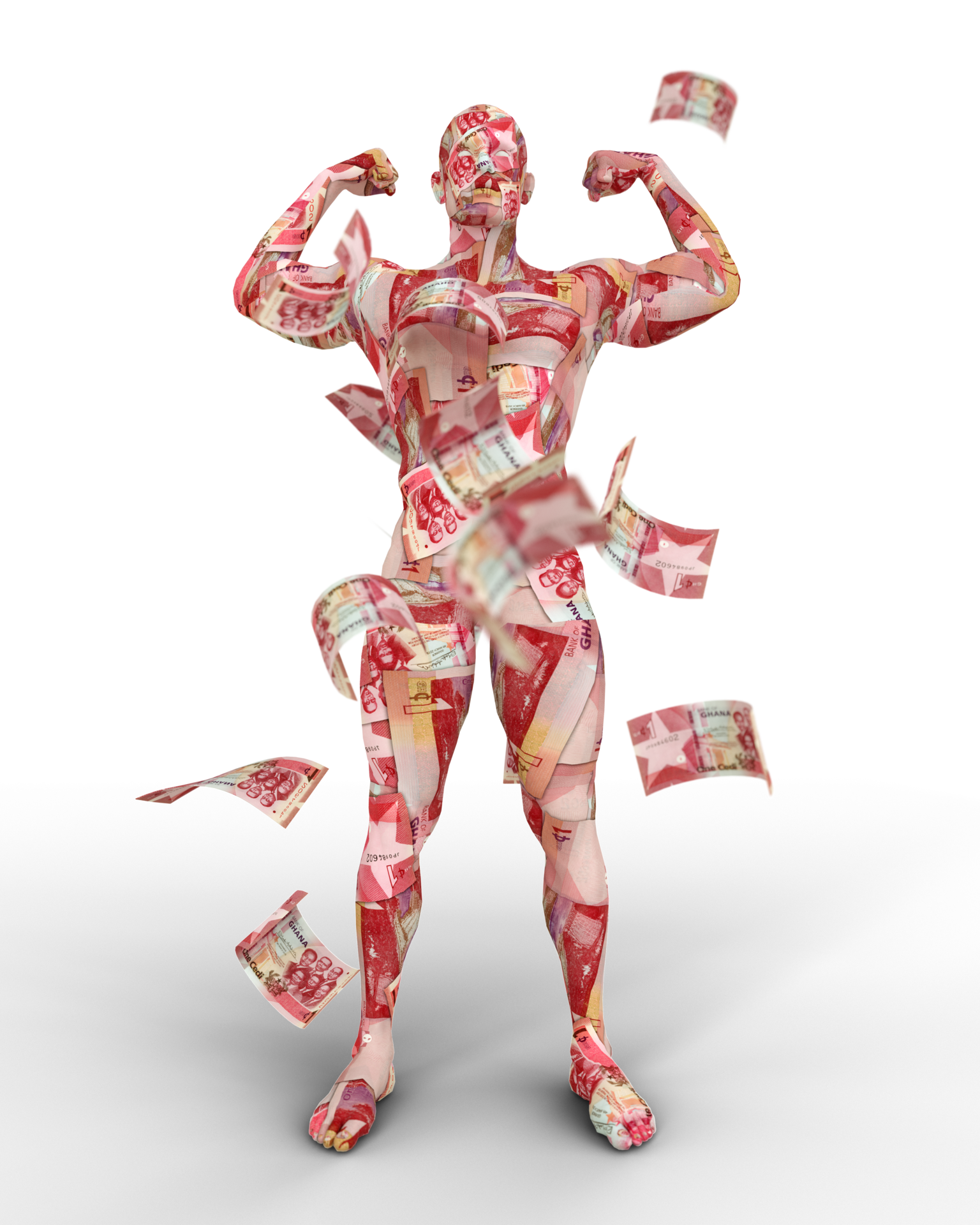 3D Rendering Of Human Figure Made Up Of Ghanaian Cedi Notes 20389874 PNG 3d-rendering-of-human-figure-made-up-of-ghanaian-cedi-notes-20389874-png
