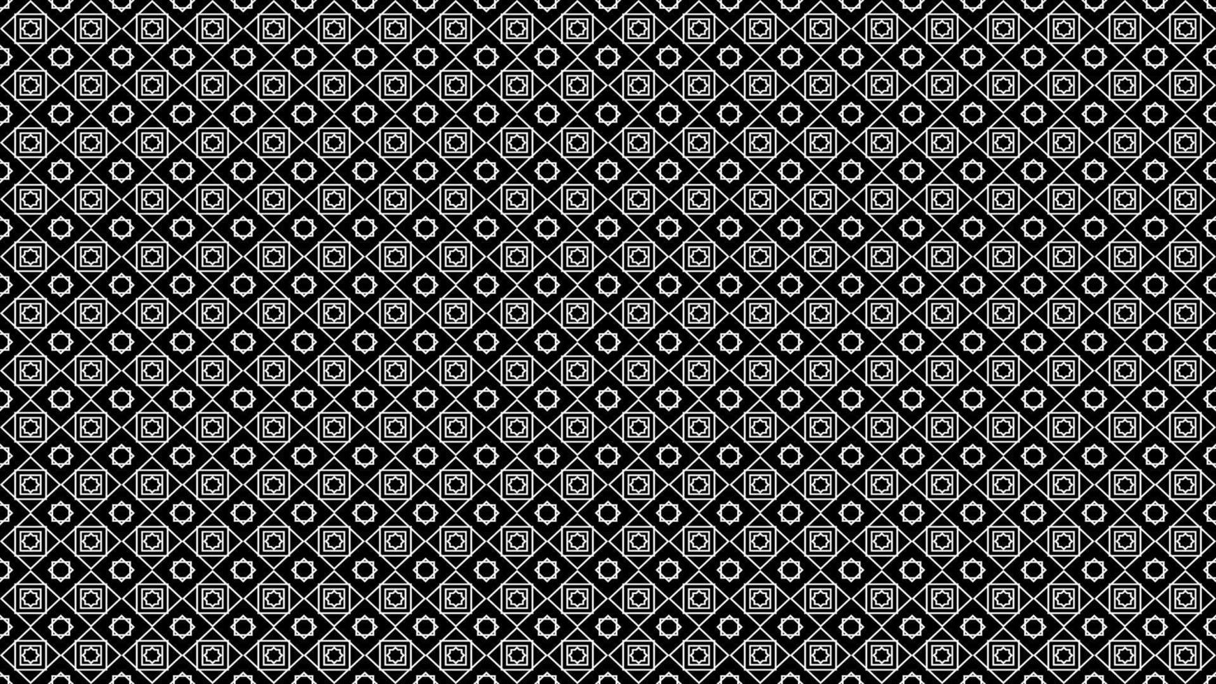 White Arabic Pattern With Black Background vector