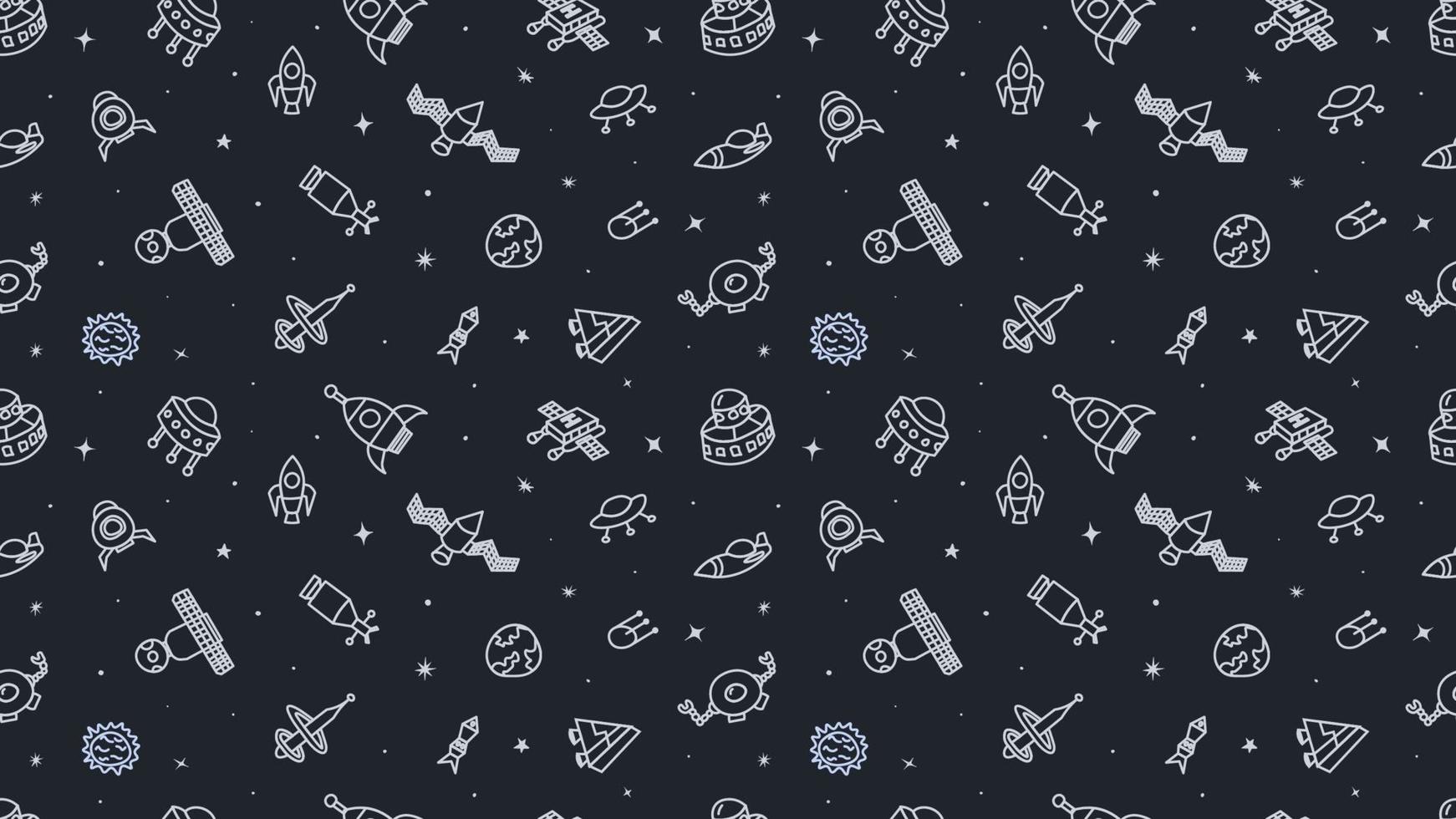 Seamless Pattern UFO Or Other Celestial Objects Background vector