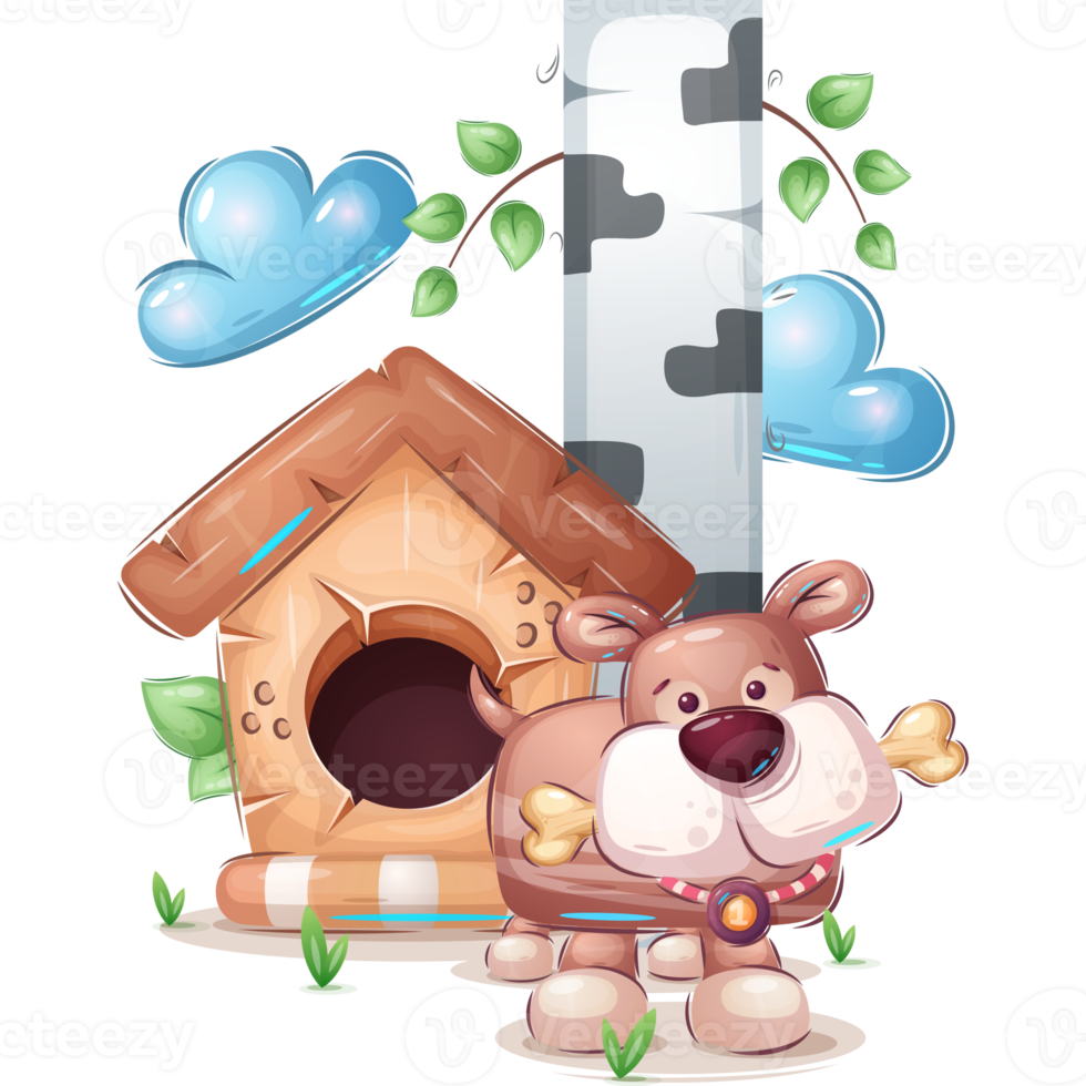 Dog Animal in Kennel Cartoon Character png