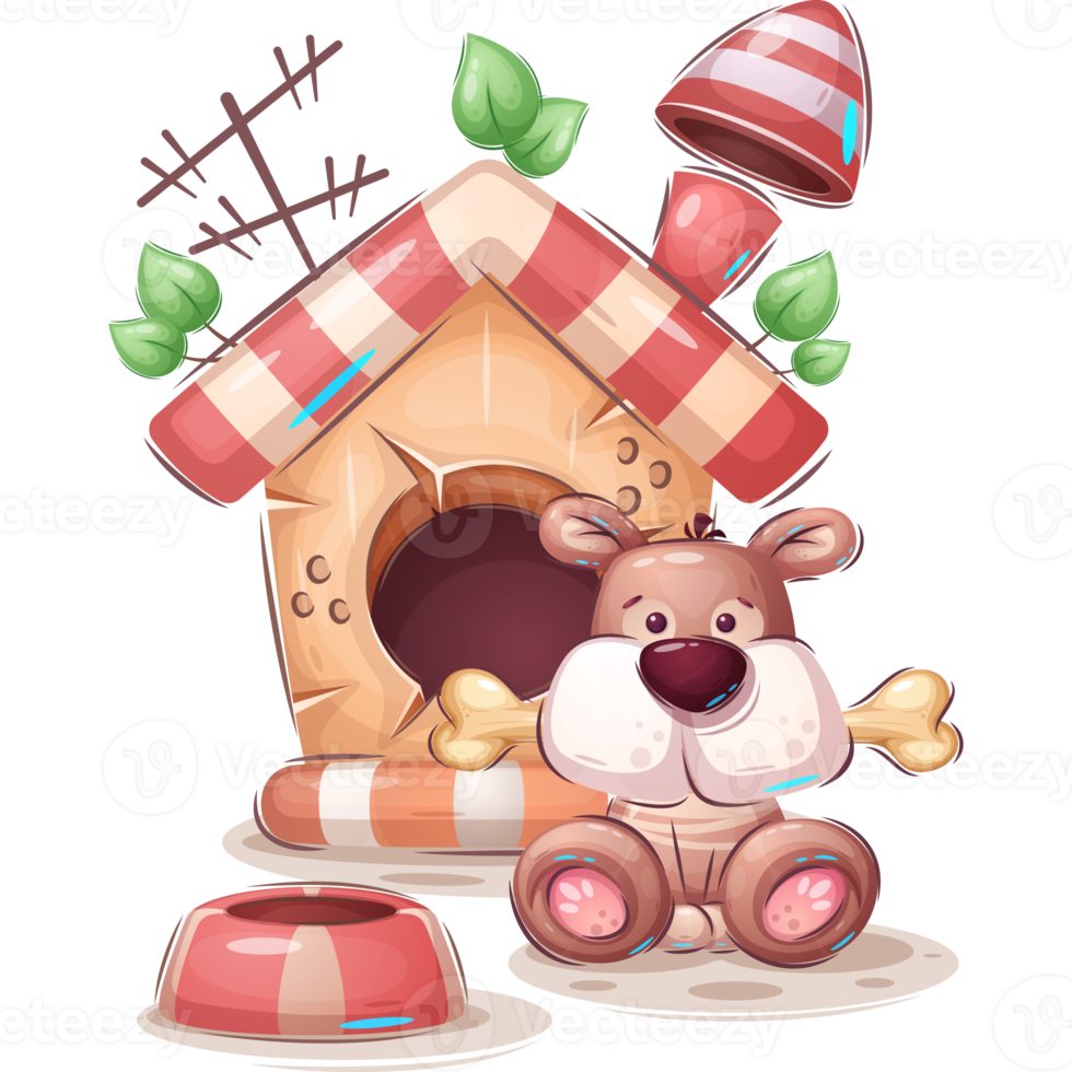 Dog Animal in Kennel Cartoon Character png