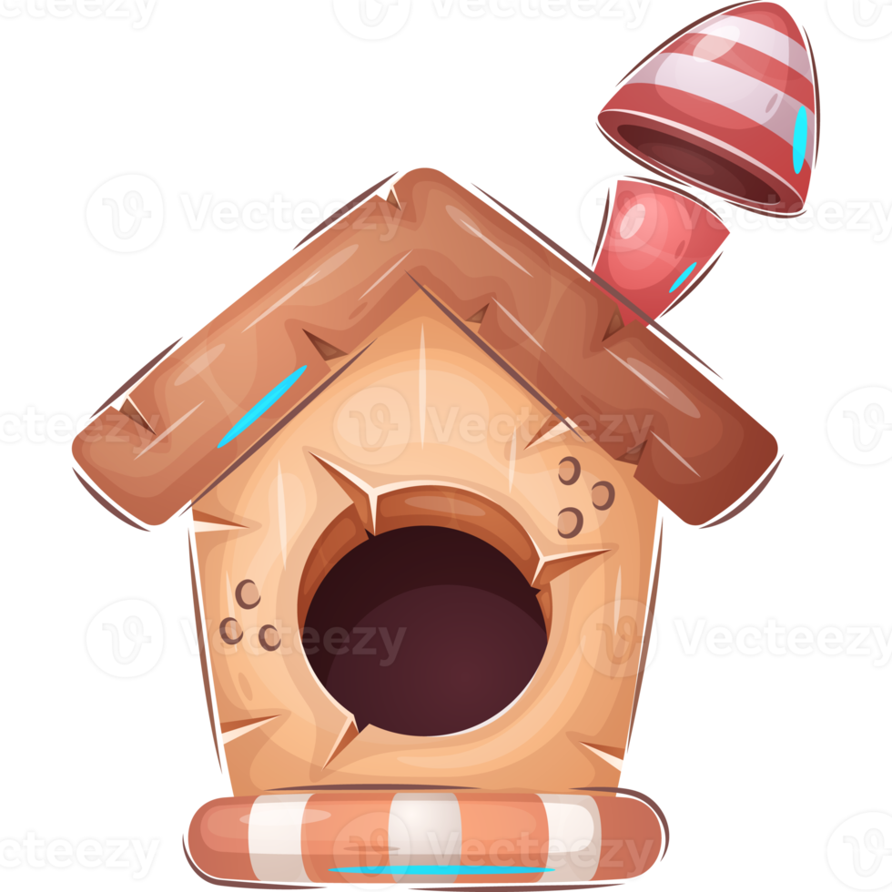 Cartoon Character Wooden Doghouse png