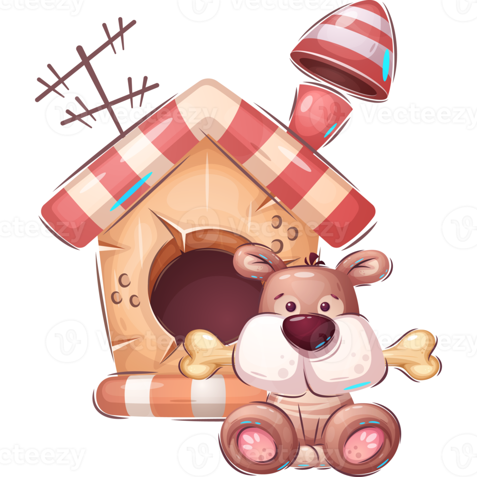 Dog Animal in Kennel Cartoon Character png