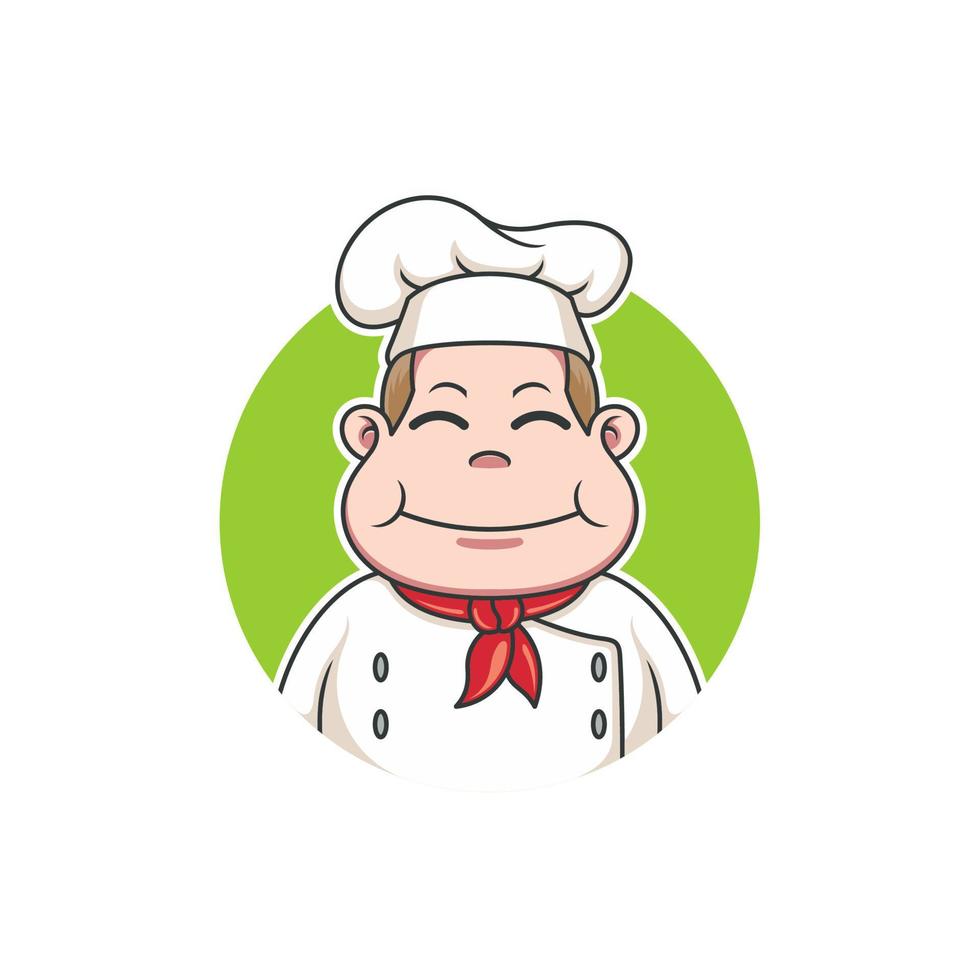 cute cartoon chef with chubby cheeks vector