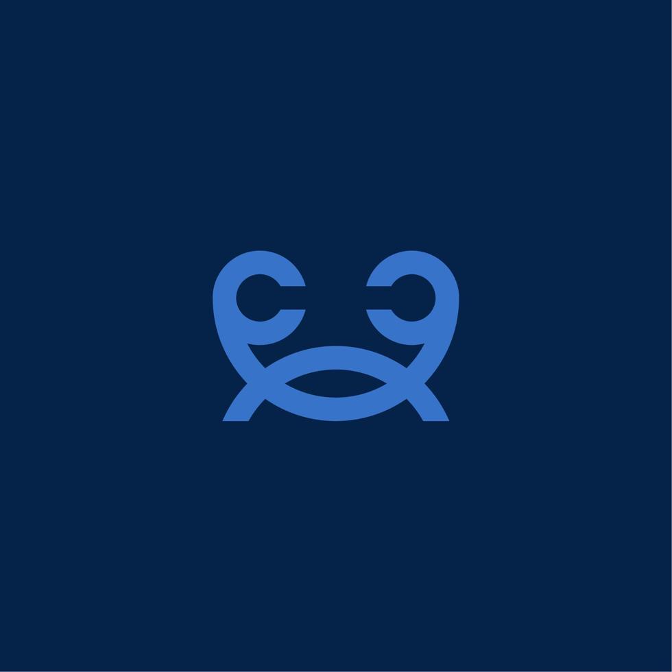 simple crab logo for symbol or icon vector