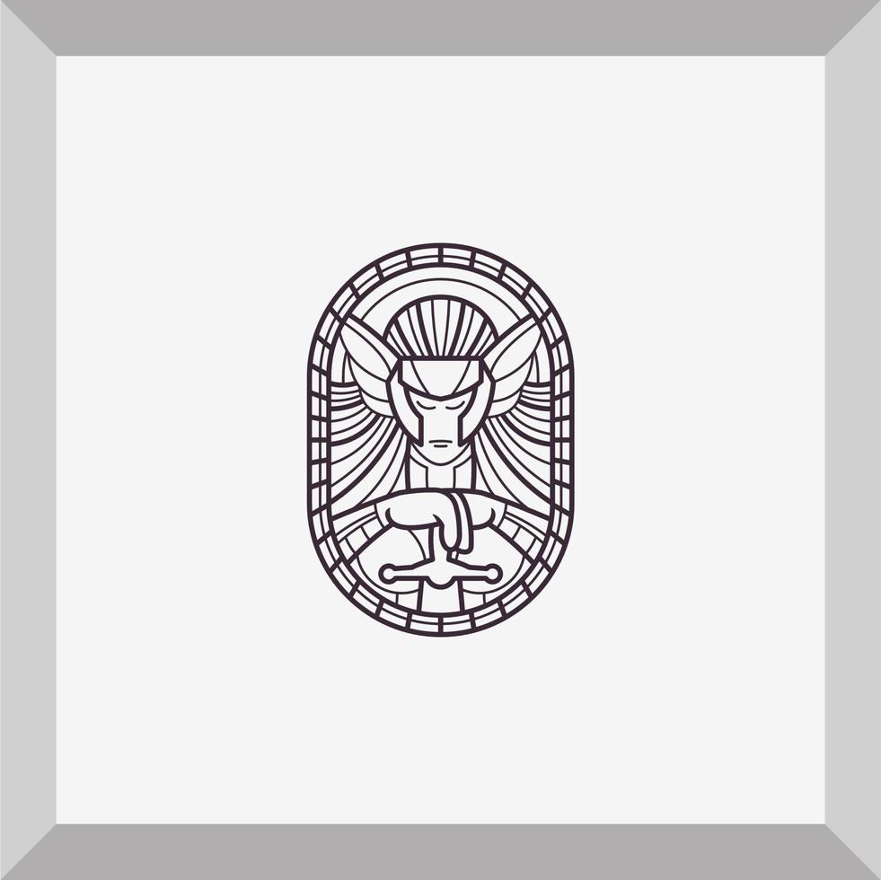 simple valkyrie logo vector
