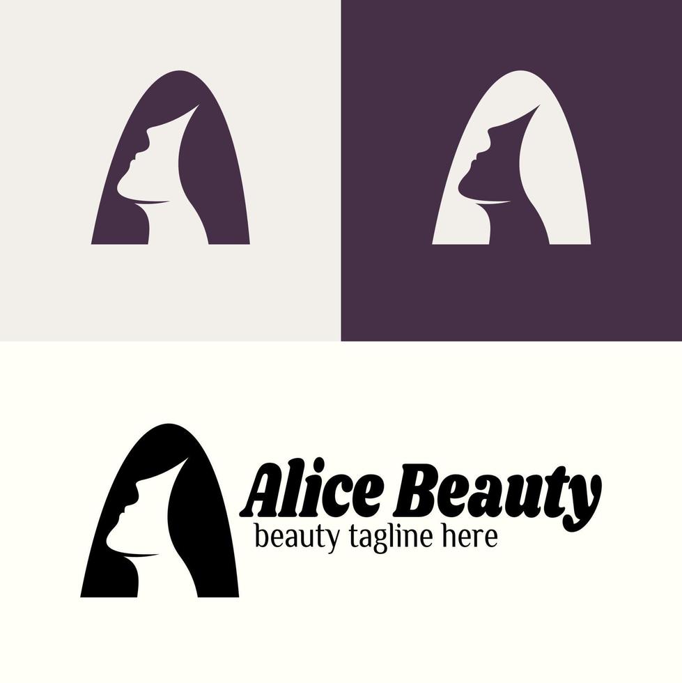 simple beautiful woman logo vector