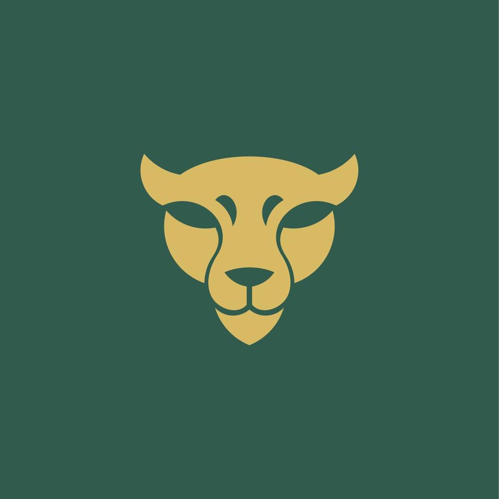 leopardo cabeza sencillo logo vector