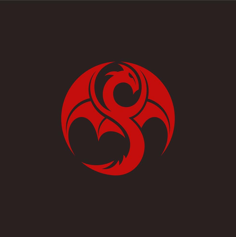 simple dragon logo vector