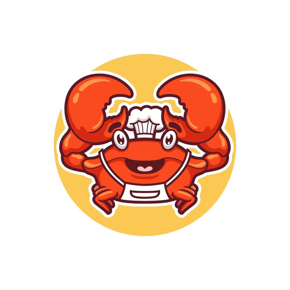 cute cartoon crab chef vector