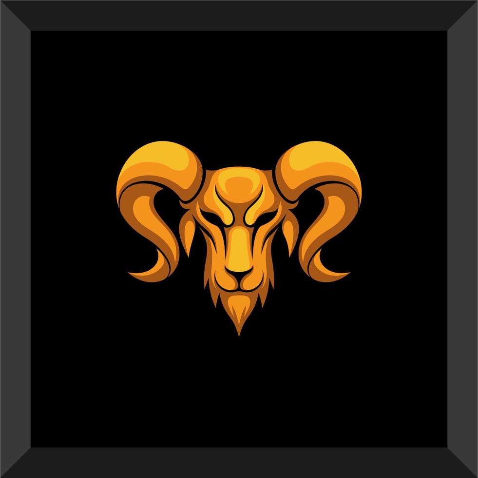 simple goat head logo vector