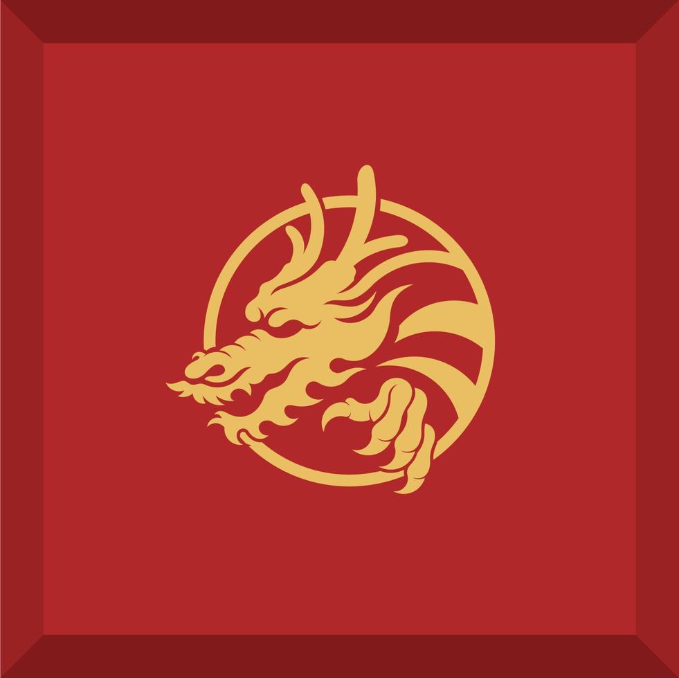 simple dragon logo vector