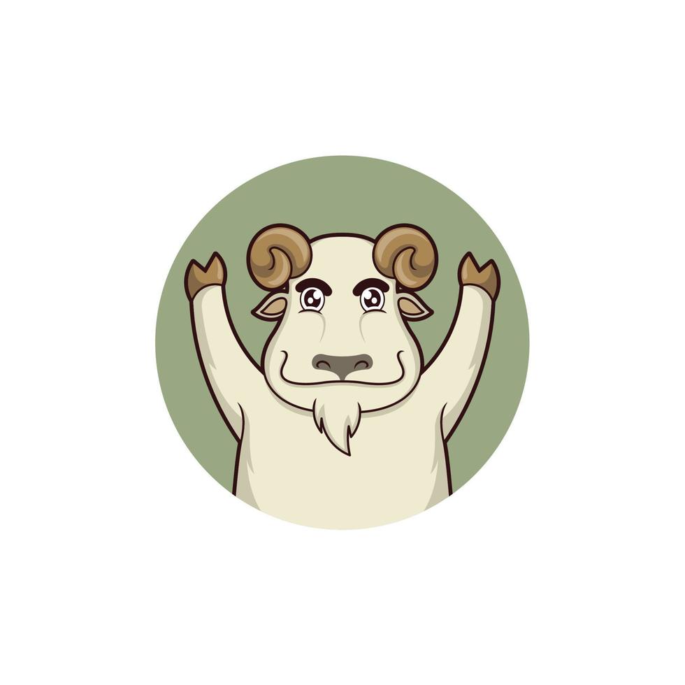 cute cartoon goat mascot vector