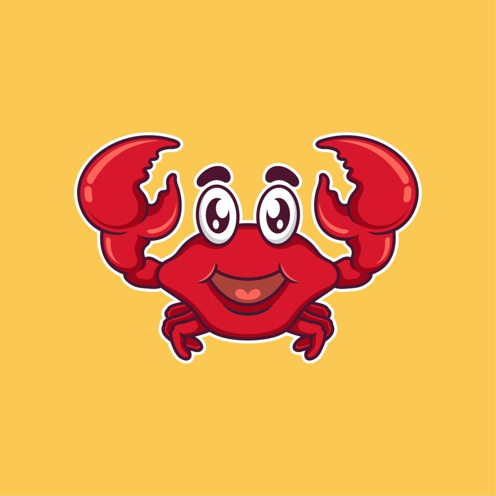 cute cartoon crab chef vector