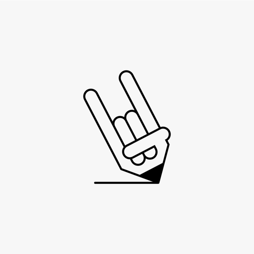 rocker pencil simple logo vector