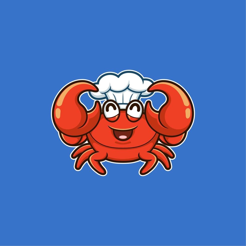 cute cartoon crab chef vector