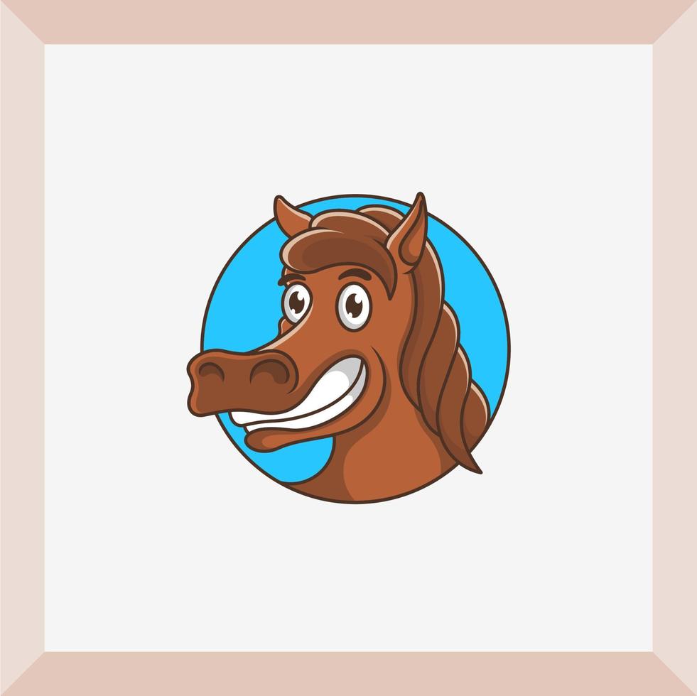 sencillo caballo logo mascota vector