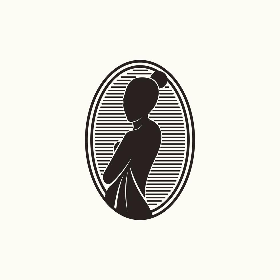 simple beautiful woman logo vector