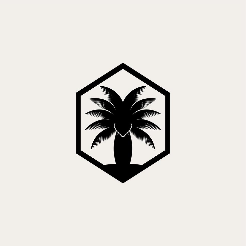 simple palm tree logo vector