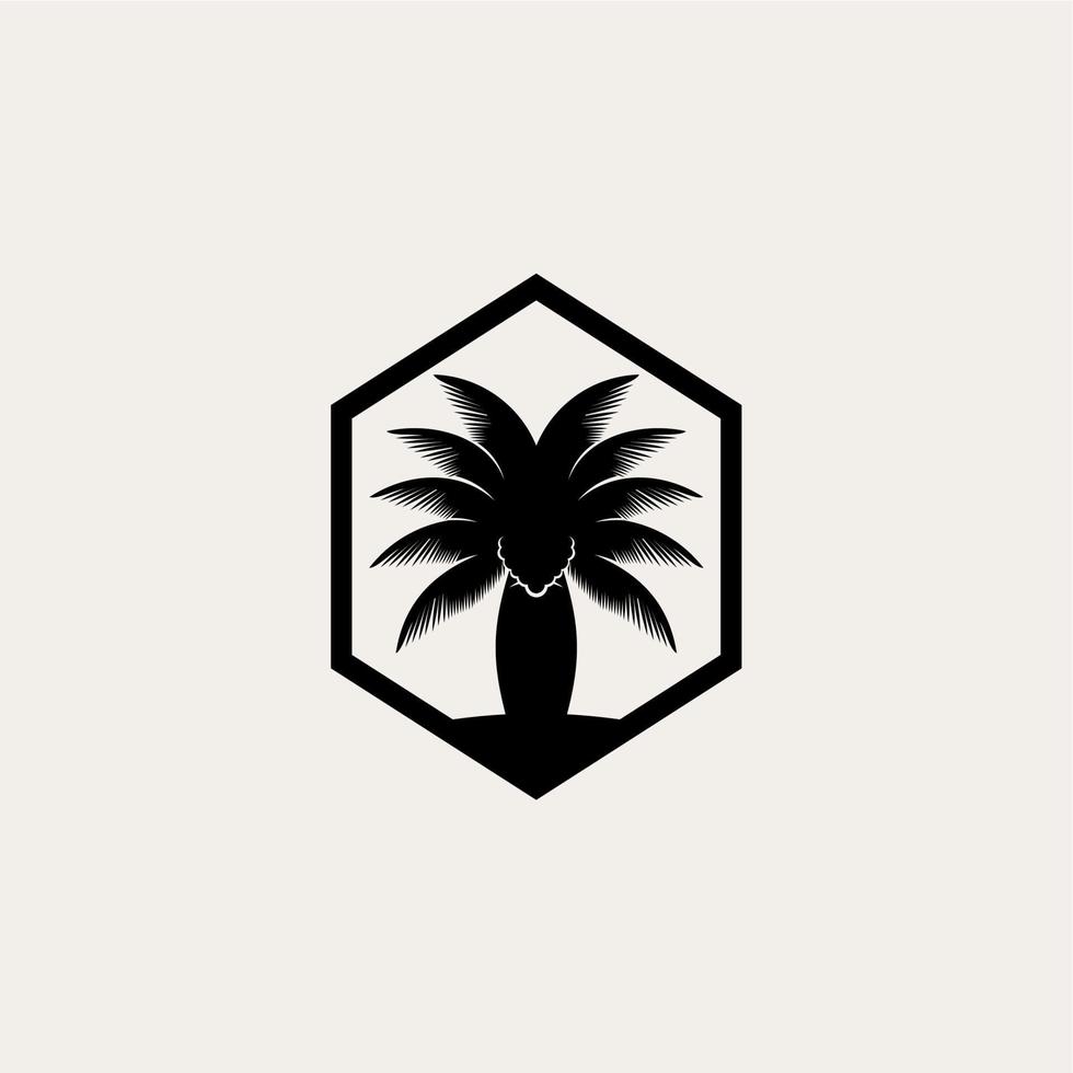 simple palm tree logo vector