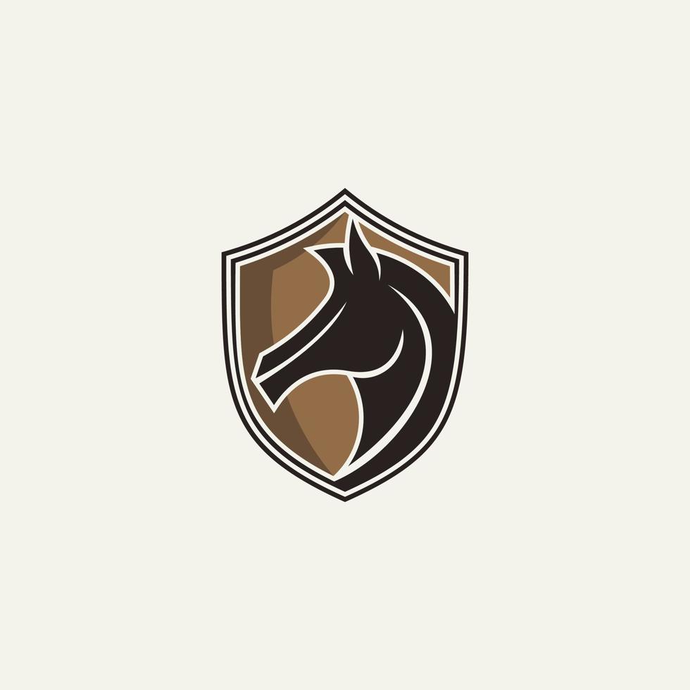 caballo y proteger sencillo logo vector