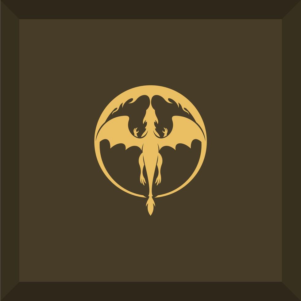 simple dragon logo vector