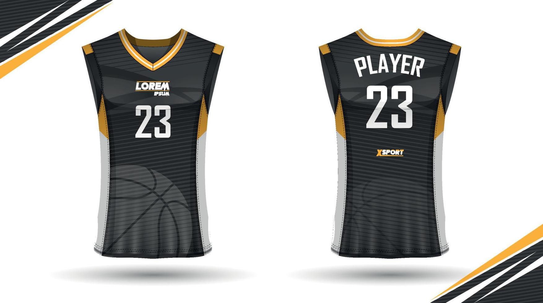 Basketball shirt design, front and back vector