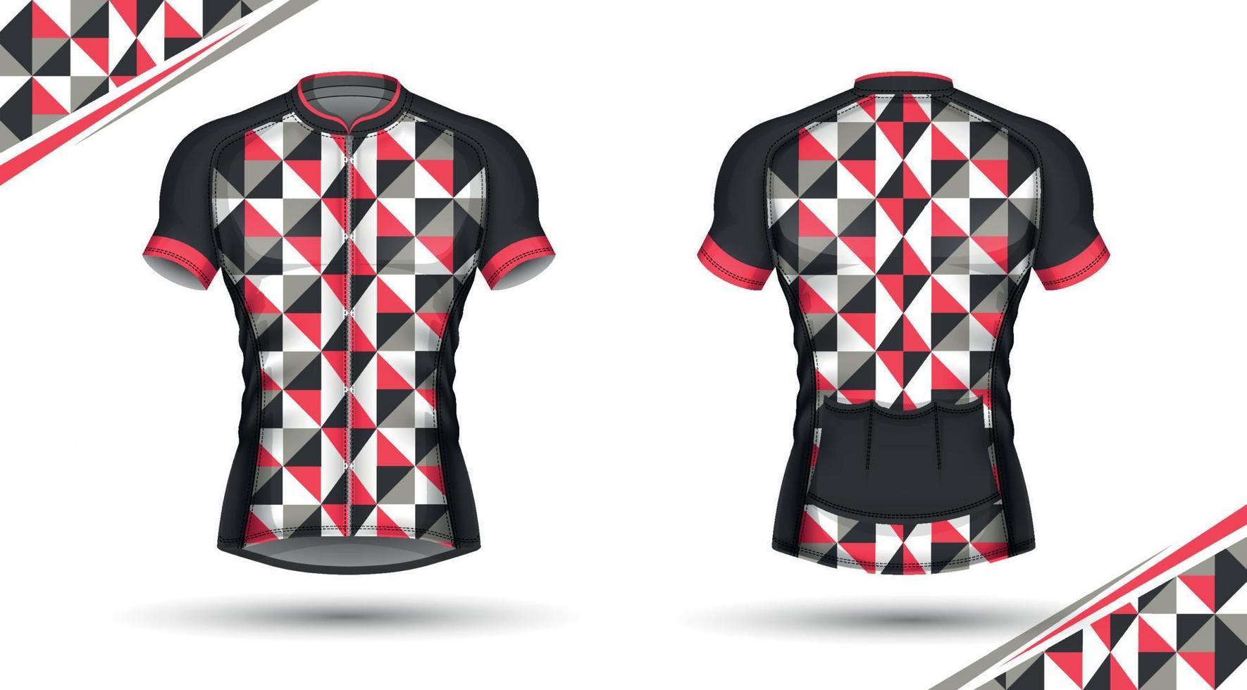 maillot ciclista, delantero y trasero vector